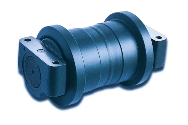A precision-engineered black track roller used in heavy-duty equipment ensuring optimal machine performance.