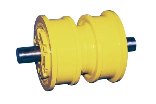 A track and carrier roller assembly used for heavy equipment
