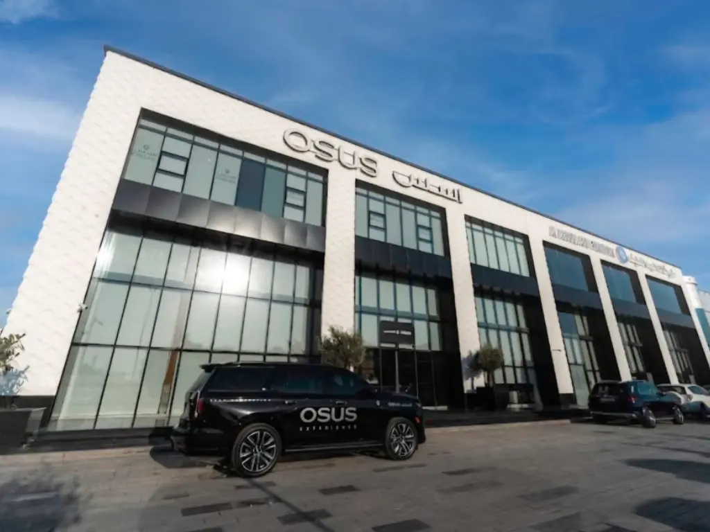 front view of OSUS Sales Center head office building in riyadh