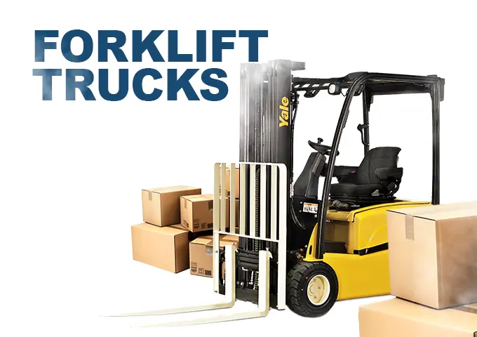 YALE forklift trucks for material handling and warehouse operations.