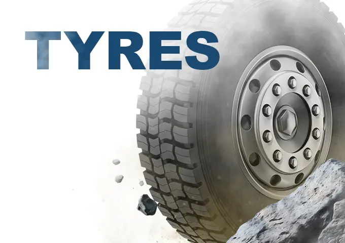 High-quality tires for heavy equipment, trucks, and construction machinery.