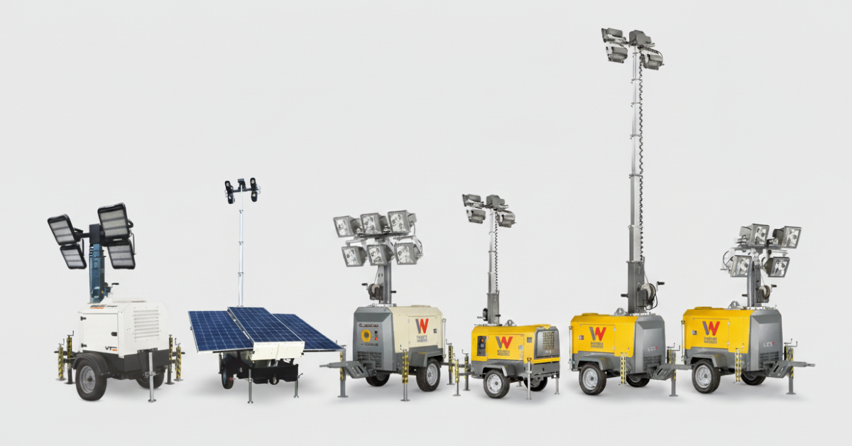 Durable commercial LED tower light mounted on vehicle by UTD Motors in UAE, featuring robust housing, designed for industrial safety and signaling in UAE highways and logistics fleets