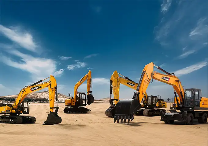 SANY excavators for all construction and earthmoving applications in the UAE. High-performance SANY machinery available from UMHE.